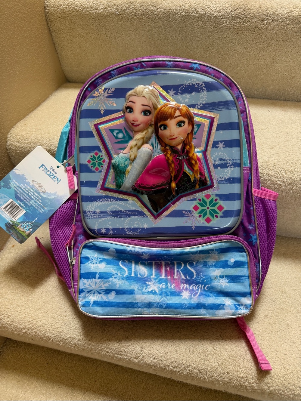 Disney Frozen Elsa & Anna Purple and Blue Kids Backpack